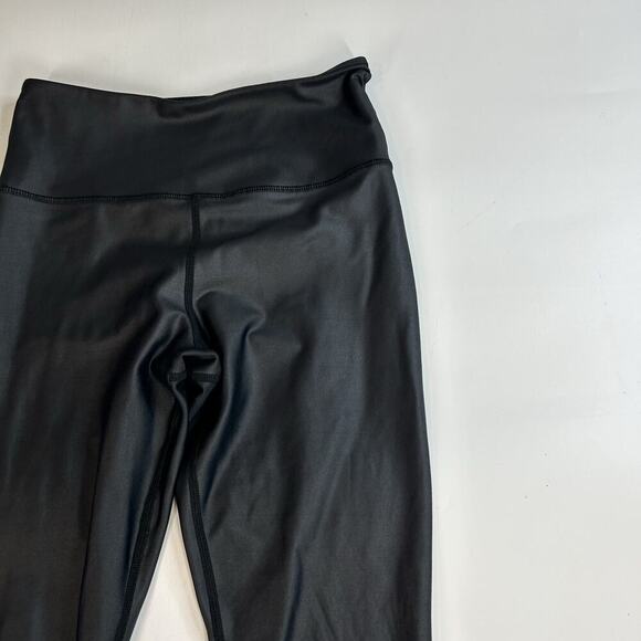 Zyia Active Black Faux Leather Light n Tight Leggings Womens 4 Workout Flaw - Picture 2 of 9
